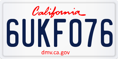 CA license plate 6UKF076