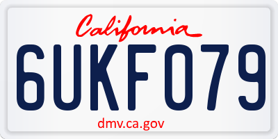 CA license plate 6UKF079