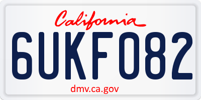 CA license plate 6UKF082