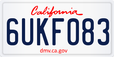 CA license plate 6UKF083