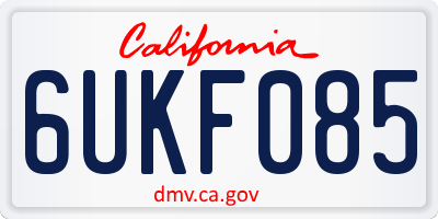 CA license plate 6UKF085