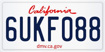 CA license plate 6UKF088