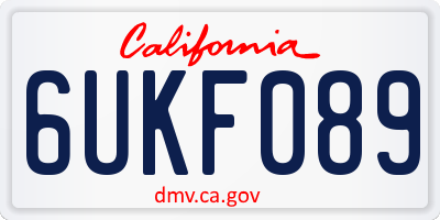 CA license plate 6UKF089