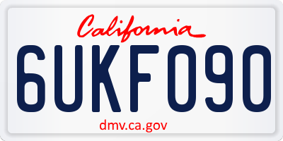 CA license plate 6UKF090