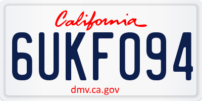 CA license plate 6UKF094