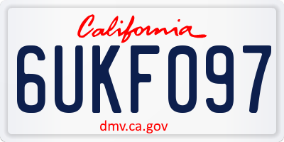 CA license plate 6UKF097