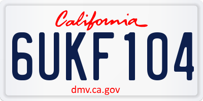 CA license plate 6UKF104