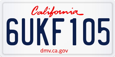 CA license plate 6UKF105