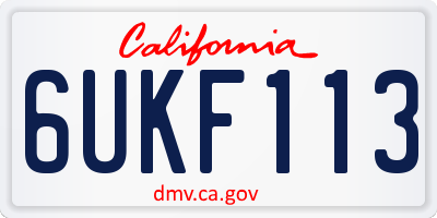 CA license plate 6UKF113