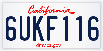 CA license plate 6UKF116