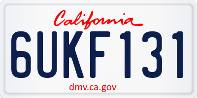 CA license plate 6UKF131