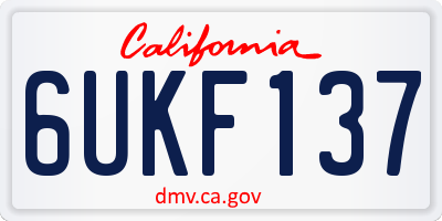 CA license plate 6UKF137
