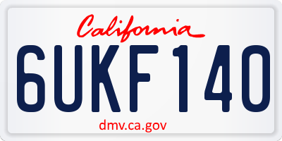 CA license plate 6UKF140