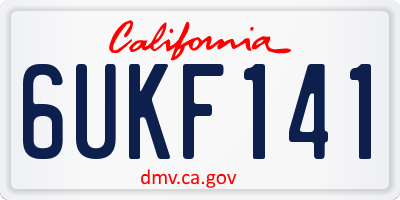 CA license plate 6UKF141