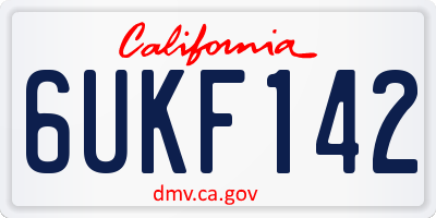 CA license plate 6UKF142