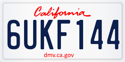 CA license plate 6UKF144