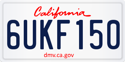 CA license plate 6UKF150