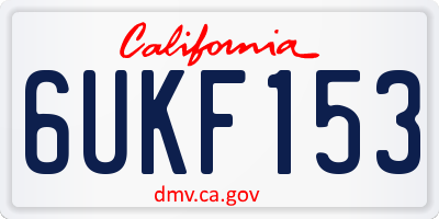 CA license plate 6UKF153
