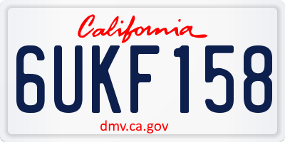 CA license plate 6UKF158