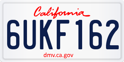CA license plate 6UKF162