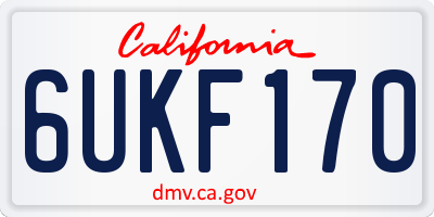 CA license plate 6UKF170