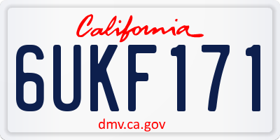 CA license plate 6UKF171