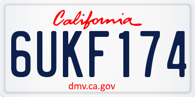 CA license plate 6UKF174