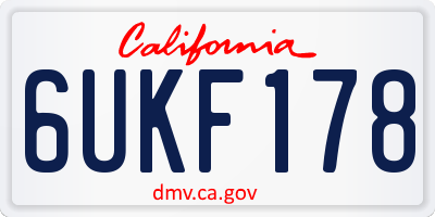 CA license plate 6UKF178