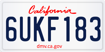 CA license plate 6UKF183