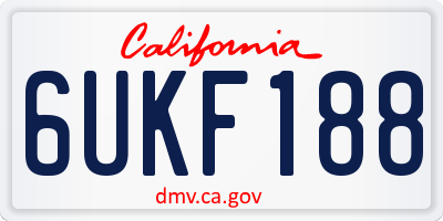 CA license plate 6UKF188