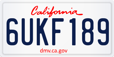 CA license plate 6UKF189