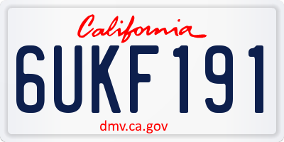 CA license plate 6UKF191