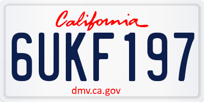 CA license plate 6UKF197