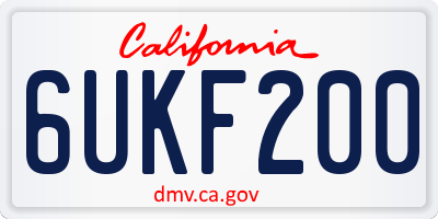 CA license plate 6UKF200