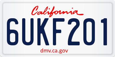 CA license plate 6UKF201