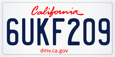 CA license plate 6UKF209