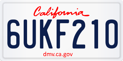 CA license plate 6UKF210