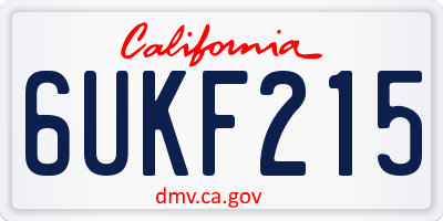 CA license plate 6UKF215