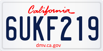CA license plate 6UKF219