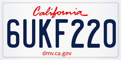 CA license plate 6UKF220