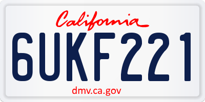 CA license plate 6UKF221