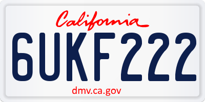 CA license plate 6UKF222