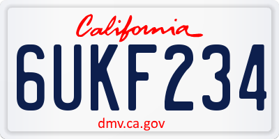 CA license plate 6UKF234