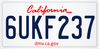 CA license plate 6UKF237
