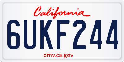 CA license plate 6UKF244