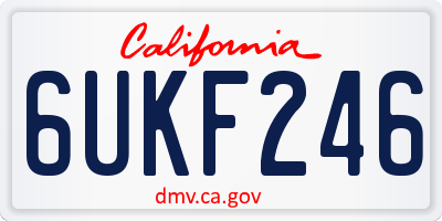 CA license plate 6UKF246