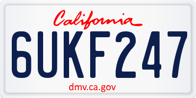 CA license plate 6UKF247