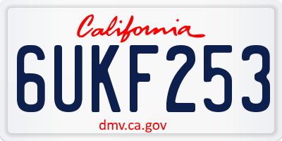 CA license plate 6UKF253