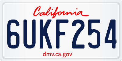 CA license plate 6UKF254