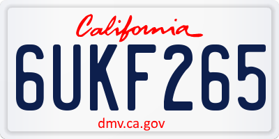 CA license plate 6UKF265